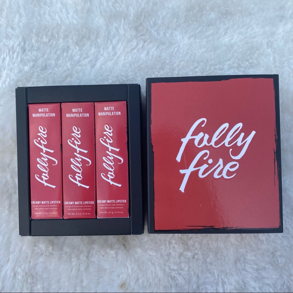 Brand new in box Folly fire expensive habits creamy matte lipstick‎ bundle